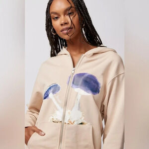 KROST Mushroom Zip Hoodie Sweatshirt, Neutral, XL, NWT